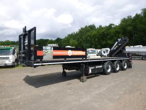 Noyens 3-axle platform trailer + Palfinger PK29002