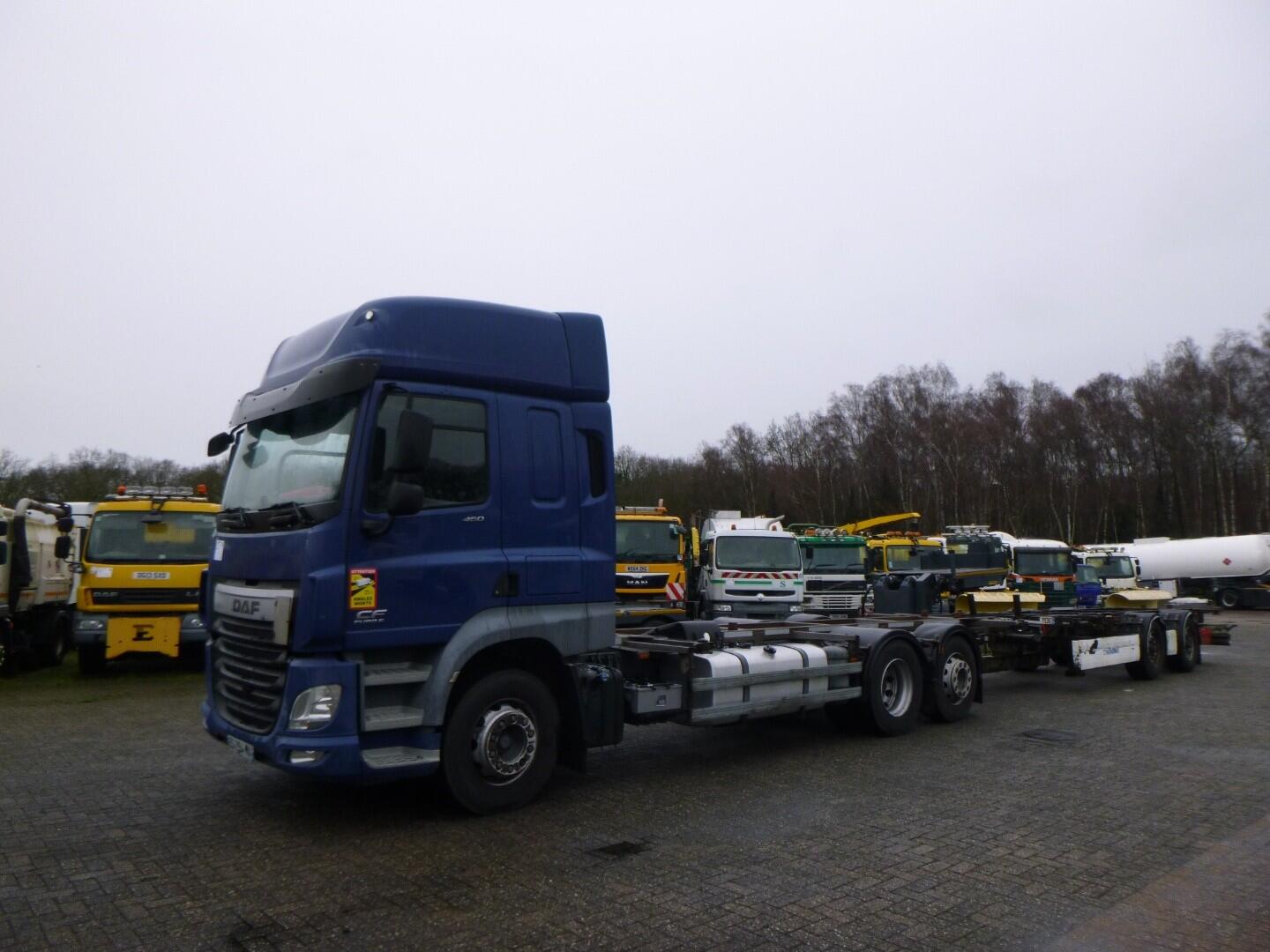 D.A.F. CF 460 6X2 Euro 6 container chassis 20 ft + Krone drawbar trailer 20 ft | Vrachtwagen | Containertransport