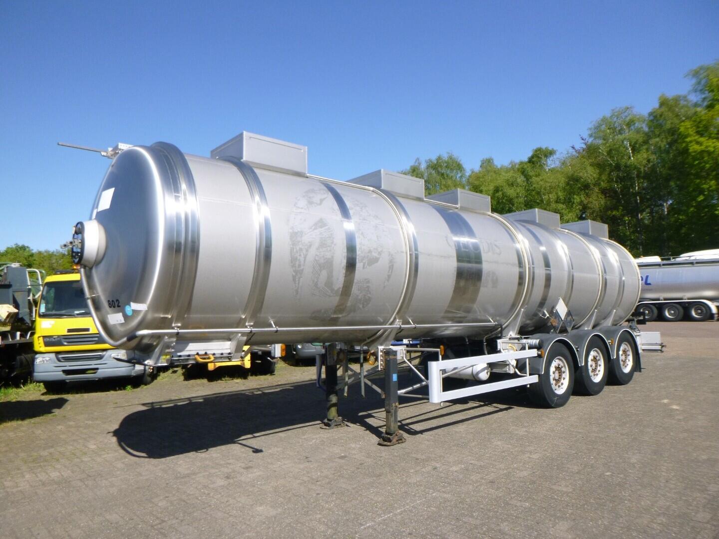 Magyar Chemical tank inox L4BH 37.5 m3 / 1 comp | Tankoplegger | Tankoplegger Chemicaliën