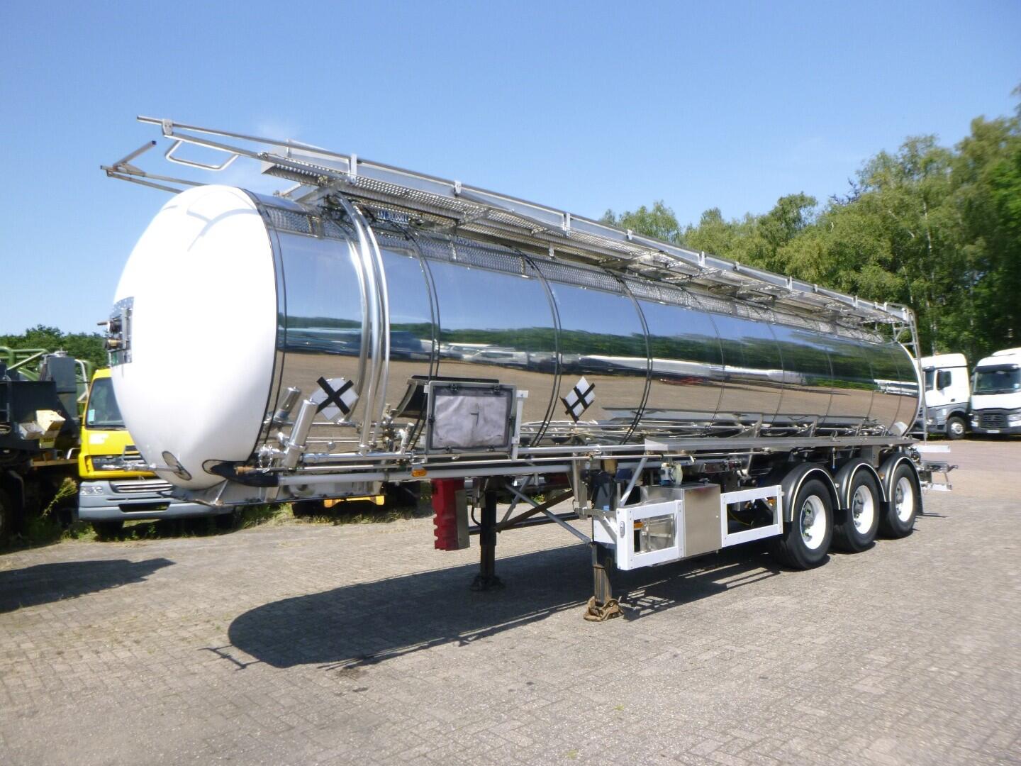 Feldbinder Chemical tank inox 30 m3 / 1 comp | Tankoplegger | Tankoplegger Chemicaliën